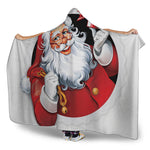 Cartoon Santa Claus Print Hooded Blanket
