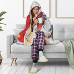 Cartoon Santa Claus Print Hooded Blanket