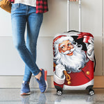Cartoon Santa Claus Print Luggage Cover