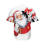 Cartoon Santa Claus Print Men's Baseball Jersey