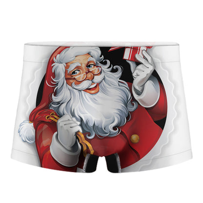 Cartoon Santa Claus Print Men's Boxer Briefs