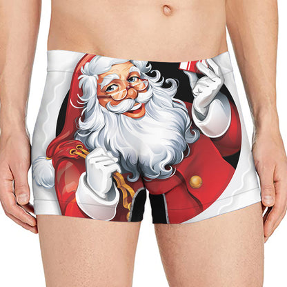 Cartoon Santa Claus Print Men's Boxer Briefs