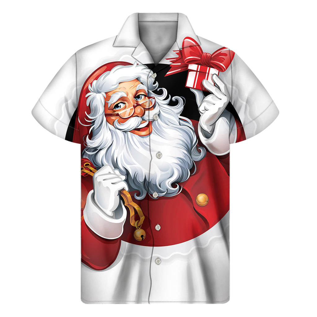 Cartoon Santa Claus Print Men's Short Sleeve Shirt