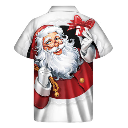 Cartoon Santa Claus Print Men's Short Sleeve Shirt