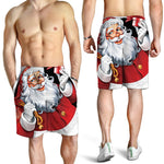 Cartoon Santa Claus Print Men's Shorts