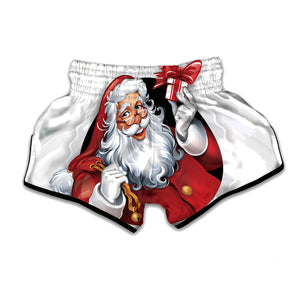 Cartoon Santa Claus Print Muay Thai Boxing Shorts