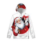 Cartoon Santa Claus Print Pullover Hoodie