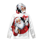 Cartoon Santa Claus Print Pullover Hoodie