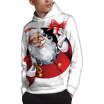 Cartoon Santa Claus Print Pullover Hoodie