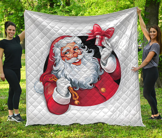 Cartoon Santa Claus Print Quilt