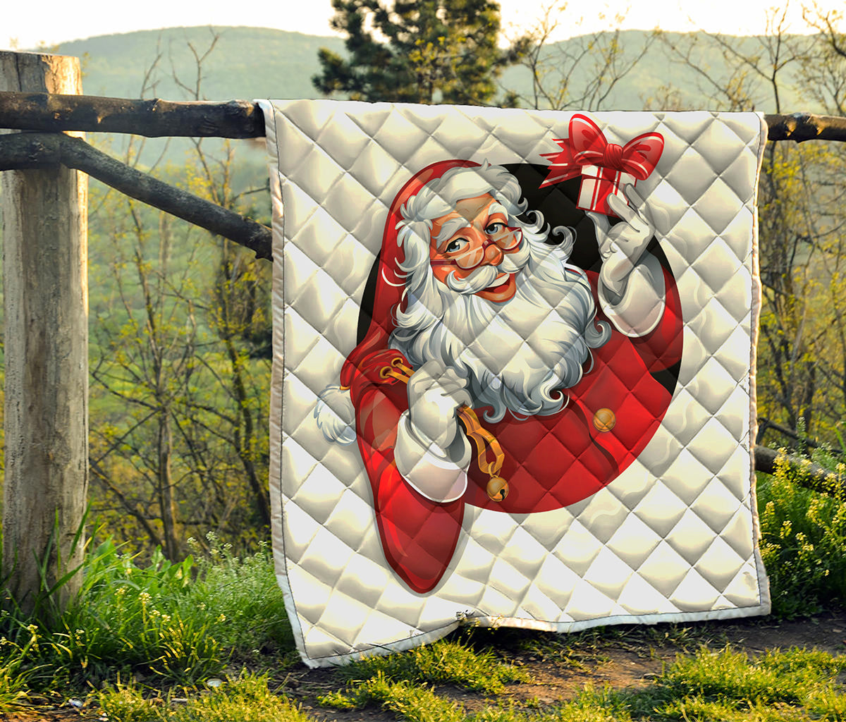 Cartoon Santa Claus Print Quilt