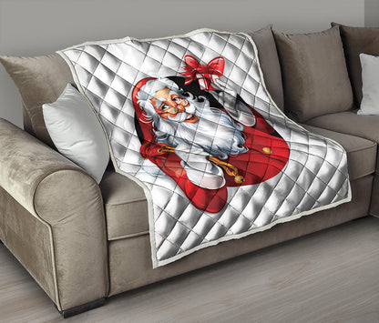 Cartoon Santa Claus Print Quilt