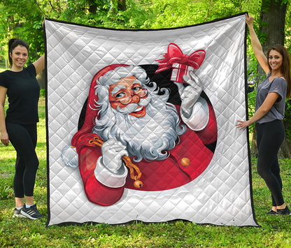 Cartoon Santa Claus Print Quilt