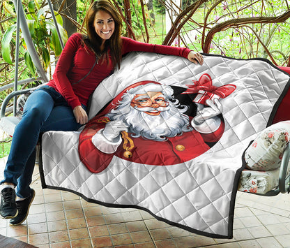 Cartoon Santa Claus Print Quilt