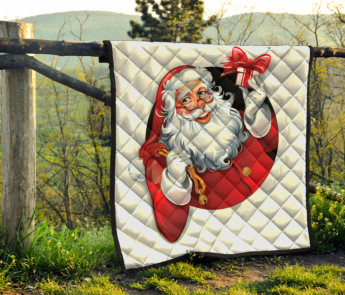 Cartoon Santa Claus Print Quilt