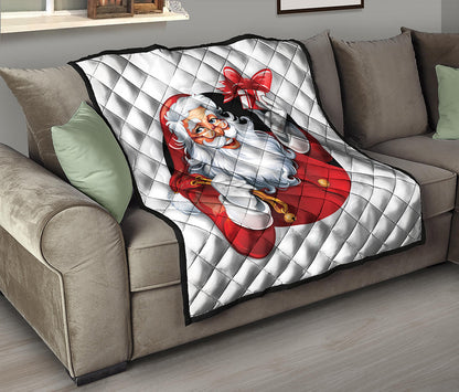 Cartoon Santa Claus Print Quilt