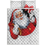 Cartoon Santa Claus Print Quilt Bed Set