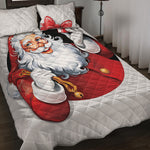 Cartoon Santa Claus Print Quilt Bed Set