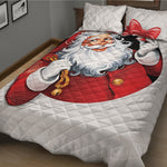 Cartoon Santa Claus Print Quilt Bed Set