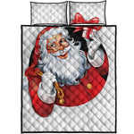Cartoon Santa Claus Print Quilt Bed Set