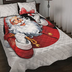 Cartoon Santa Claus Print Quilt Bed Set