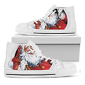 Cartoon Santa Claus Print White High Top Sneakers