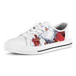 Cartoon Santa Claus Print White Low Top Shoes