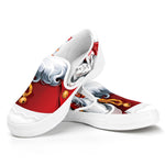 Cartoon Santa Claus Print White Slip On Shoes