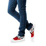 Cartoon Santa Claus Print White Slip On Shoes