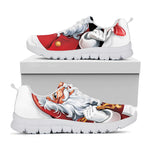 Cartoon Santa Claus Print White Sneakers