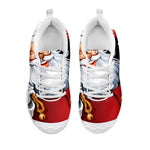 Cartoon Santa Claus Print White Sneakers