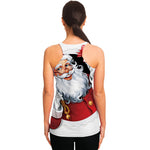 Cartoon Santa Claus Print Women's Racerback Tank Top