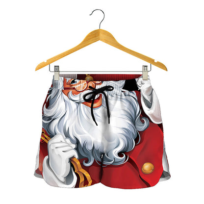 Cartoon Santa Claus Print Women's Shorts