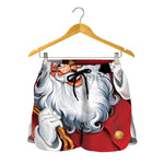 Cartoon Santa Claus Print Women's Shorts
