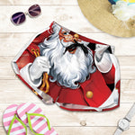 Cartoon Santa Claus Print Women's Shorts