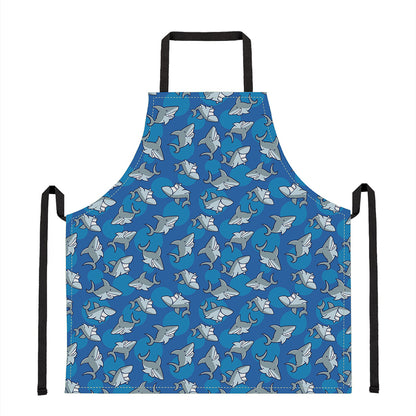 Cartoon Shark Pattern Print Apron
