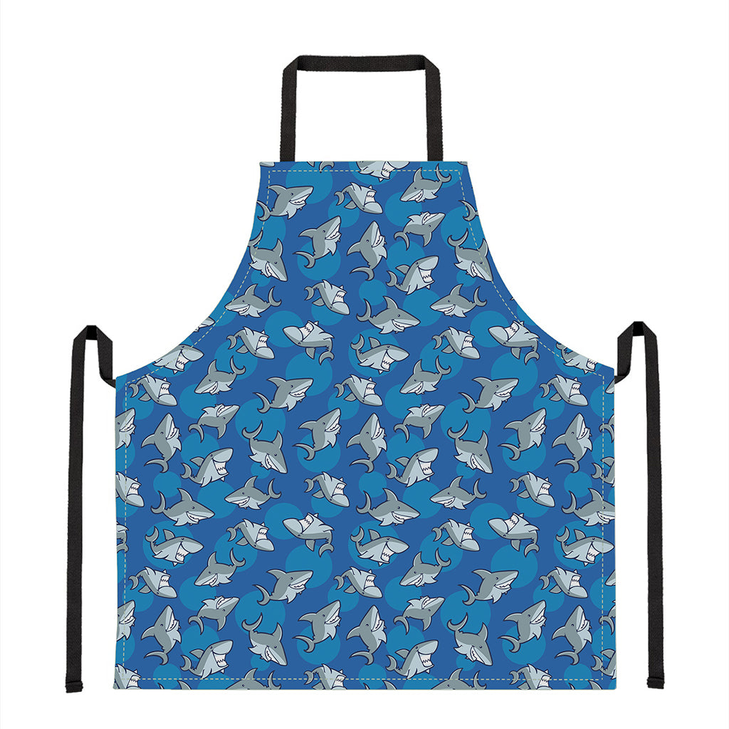 Cartoon Shark Pattern Print Apron