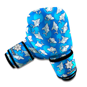 Cartoon Shark Pattern Print Boxing Gloves