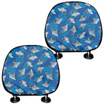 Cartoon Shark Pattern Print Car Headrest Covers