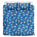 Cartoon Shark Pattern Print Duvet Cover Bedding Set