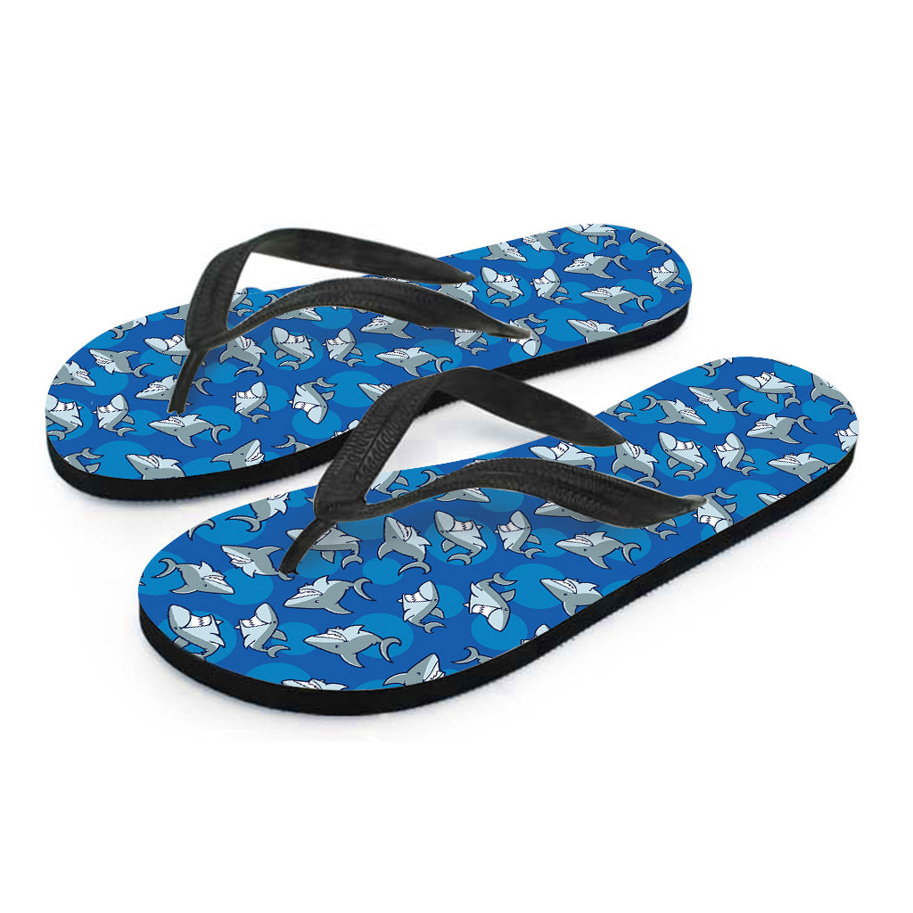 Cartoon Shark Pattern Print Flip Flops