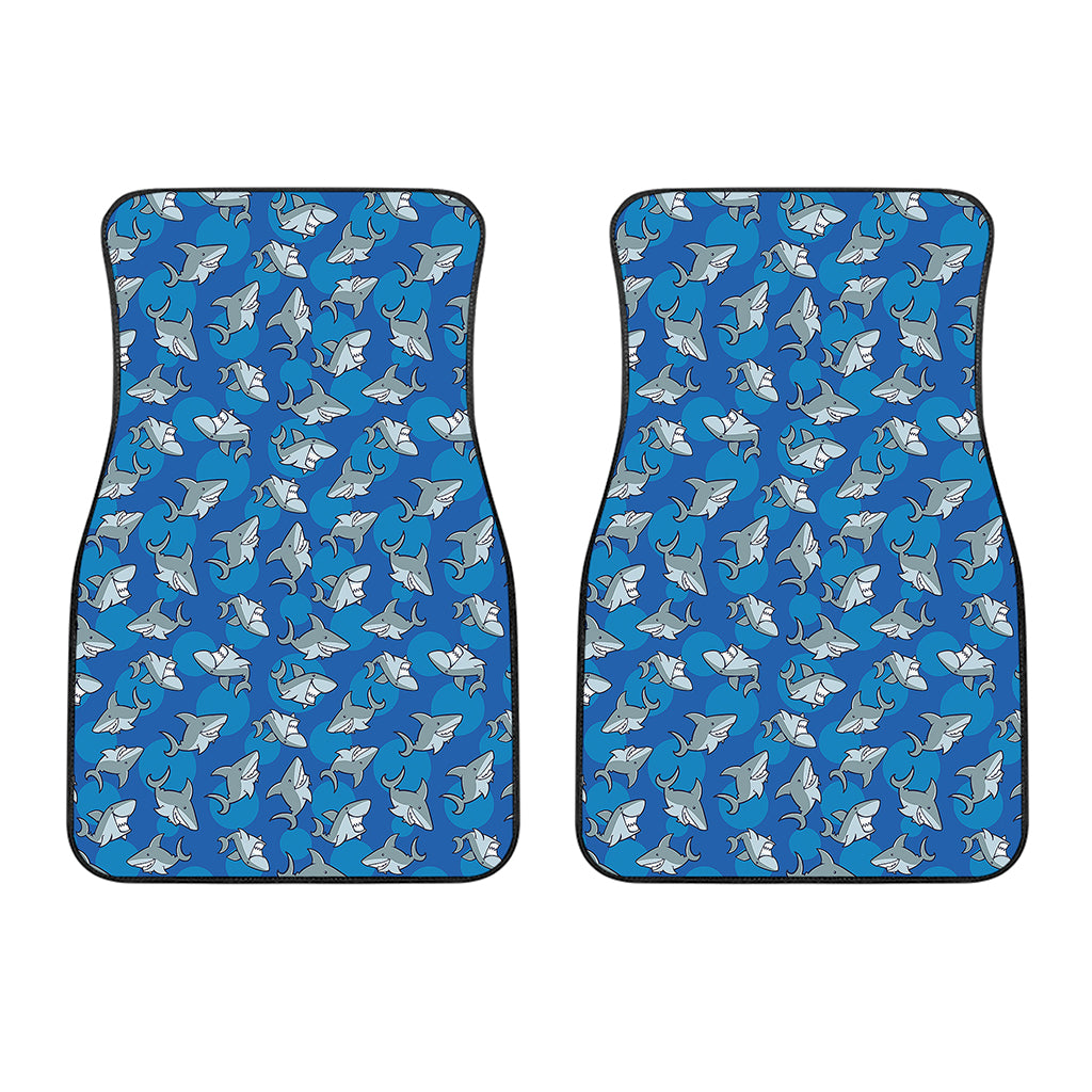 Cartoon Shark Pattern Print Front Car Floor Mats