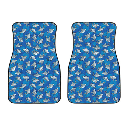 Cartoon Shark Pattern Print Front Car Floor Mats