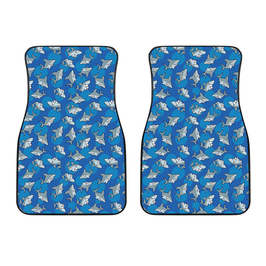 Cartoon Shark Pattern Print Front Car Floor Mats