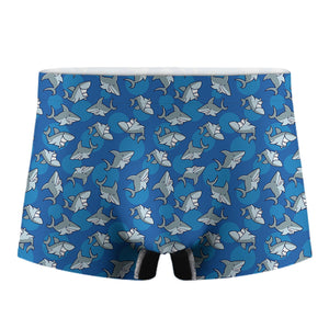 Cartoon Shark Pattern Print Men's Boxer Briefs