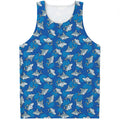 Cartoon Shark Pattern Print Men's Tank Top