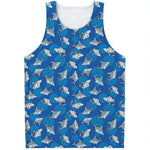 Cartoon Shark Pattern Print Men's Tank Top