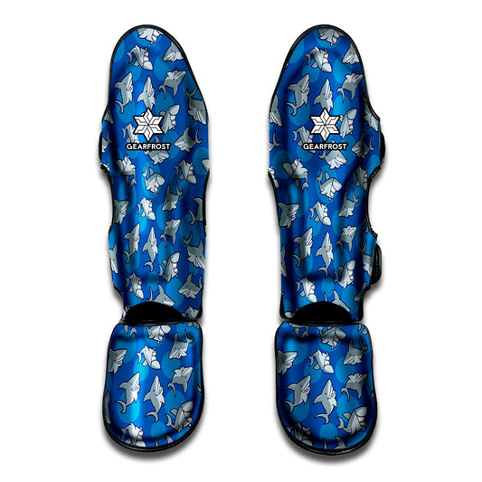 Cartoon Shark Pattern Print Muay Thai Shin Guard