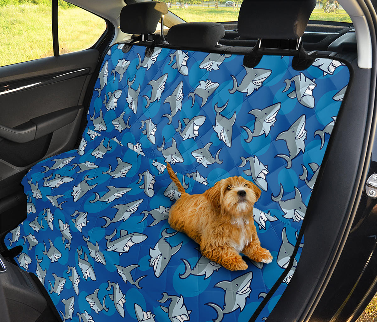 Cartoon Shark Pattern Print Pet Car Back Seat Cover