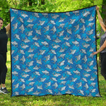 Cartoon Shark Pattern Print Quilt